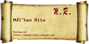 Méhes Rita névjegykártya